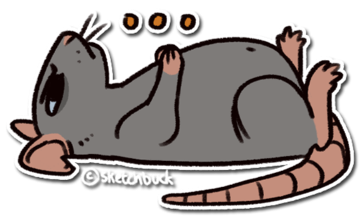 Hograt lying on his back thinking, an elipsis is visible above his head.